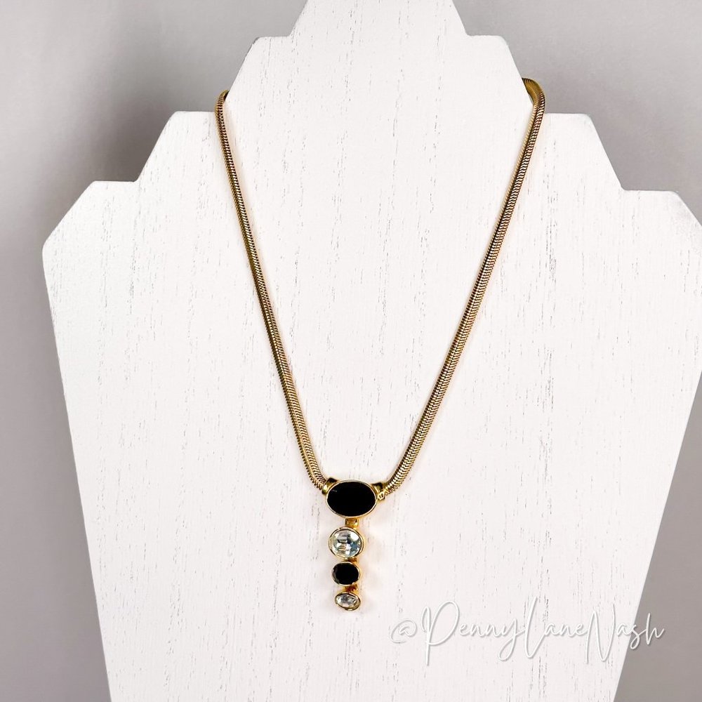 Vintage Monet Omega Gold Tone Omega Necklace